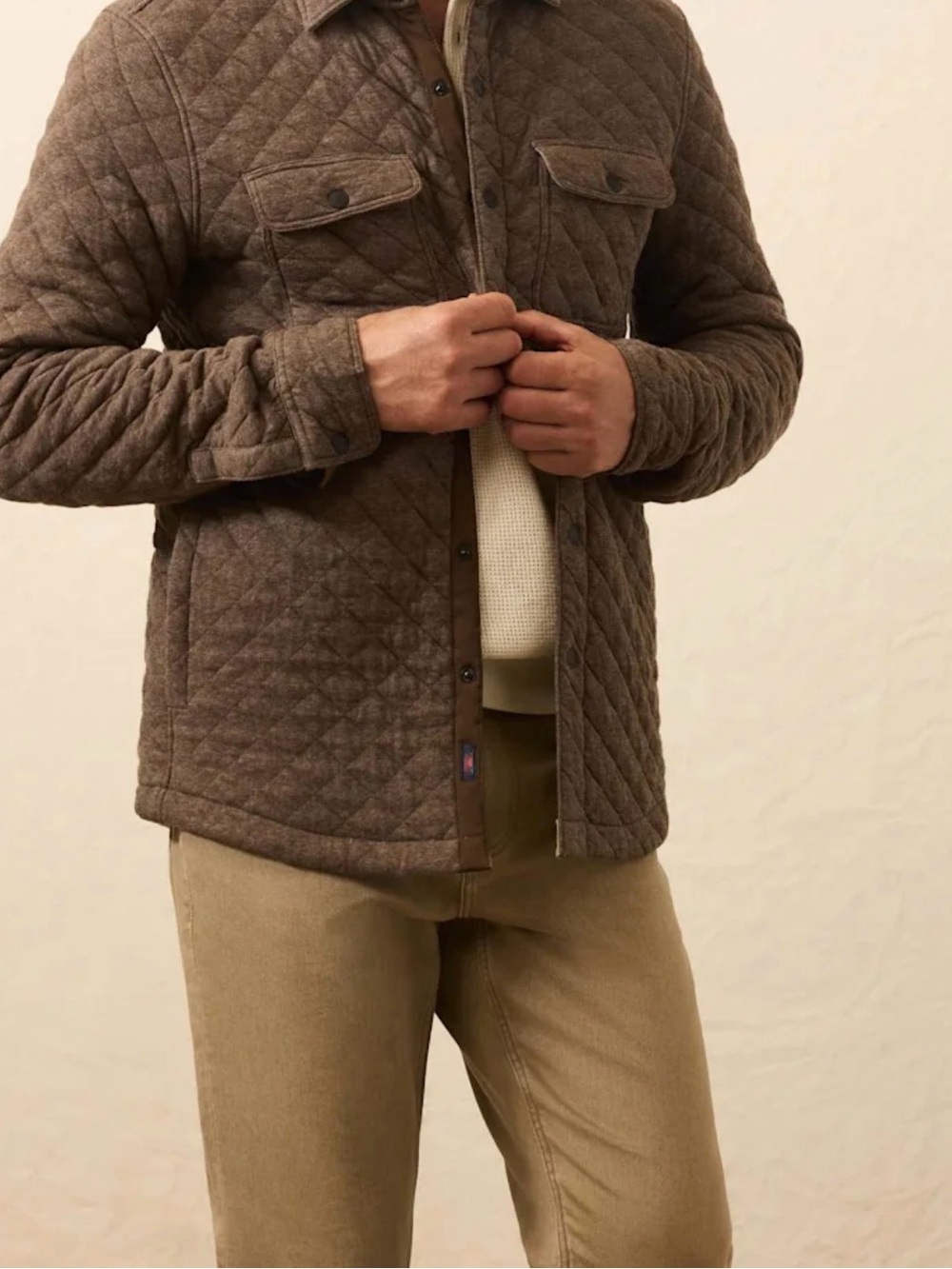 Faherty Quilted Brown Men's Jacket